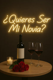 Quieres Ser Mi Novia Neon Sign: Spanish Proposal LED Light