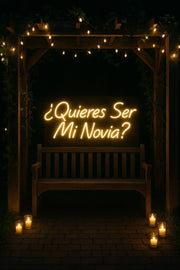 Quieres Ser Mi Novia Neon Sign: Spanish Proposal LED Light