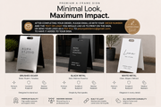 Black Mirror Stainless Steel A-Frame Sidewalk Sign – Outdoor Business Sign with Free Design Support & Free Express Shipping