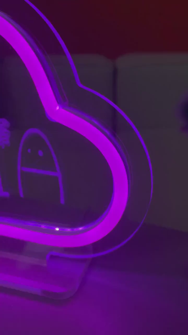 Personalized Kids Night Light: Custom Name LED Lamp with Animal Design