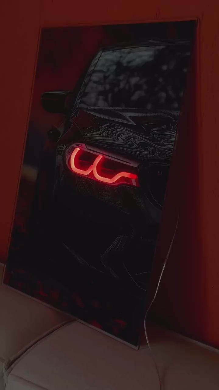 LED Car Wall Art – Modern Acrylic Poster with Neon Light Effect – Custom Sizes