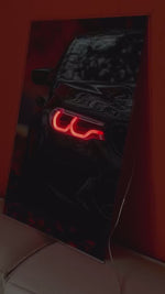 LED Car Wall Art – Modern Acrylic Poster with Neon Light Effect – Custom Sizes
