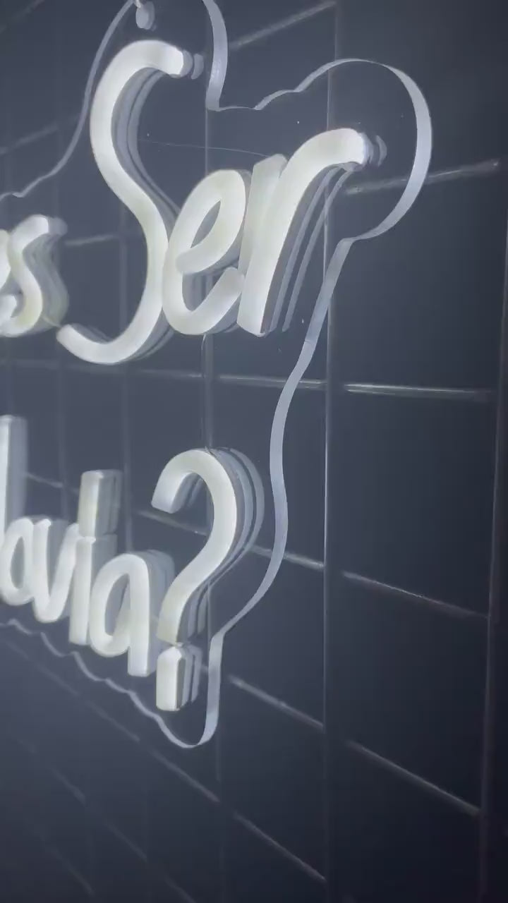 Quieres Ser Mi Novia Neon Sign: Spanish Proposal LED Light