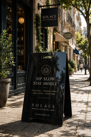 Black Mirror Stainless Steel A-Frame Sidewalk Sign – Outdoor Business Sign with Free Design Support & Free Express Shipping